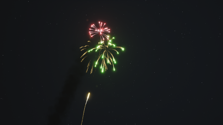 Kleines Feuerwerk am Abend