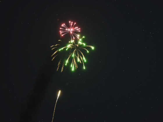 Kleines Feuerwerk am Abend
